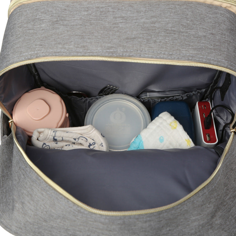 BABYVIORA Signature Diaper Backpack interior showing organized baby essentials 
